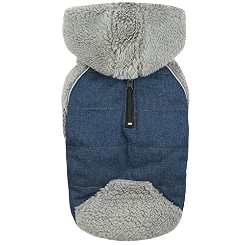 Petyoung Abrigo Cálido de Invierno con Capucha para Perros Chaqueta Reversible de Lana para Perros con Capucha para Clima Frío para Perros Pequeños Medianos Grandes