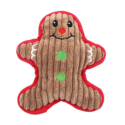 PIGMANA Juguetes navideños para Perros, Suaves y Bonitos Regalos navideños para Mascotas, Juguetes masticables de Peluche duraderos con chirridos, muñeco de Nieve, Alce, Oso Pardo, Oso de Goma