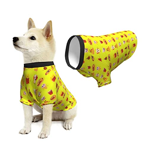 Pijamas Suaves para Mascotas, Dibujos Animados, Comida rápida, Pizza, Cachorro, Perro, Atuendo Informal, Ropa para Mascotas, Sudaderas con Capucha, Ropa cálida para Mascotas