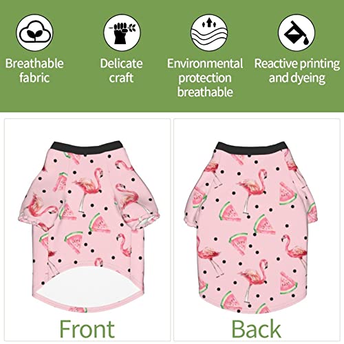 Pijamas Suaves para Mascotas Verano Flamingo Sandía Cachorro Perro Traje Informal Ropa para Mascotas Sudaderas con Capucha Ropa de Abrigo para Mascotas