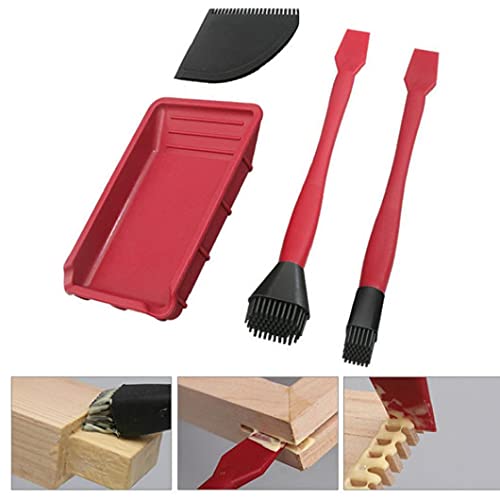 Pincel de cola de madera Pincel Mano Silicona Scraper Scraper Brush Tray WashFree Tool Kit 4pcs Industrial Instrument Supplies