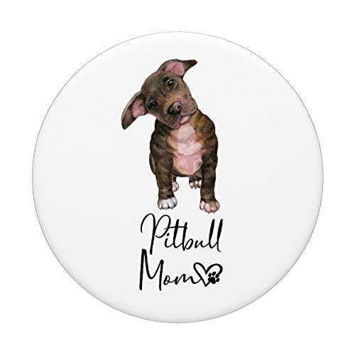 PITBULL MOM Mamá madre de perro PITBULL perrito Regalo PopSockets Agarre y Soporte para Teléfonos y Tabletas