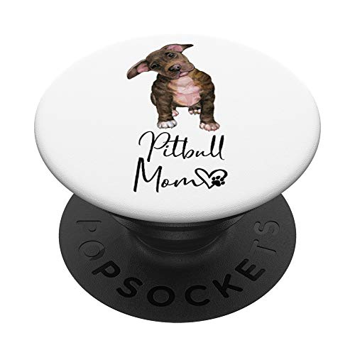 PITBULL MOM Mamá madre de perro PITBULL perrito Regalo PopSockets Agarre y Soporte para Teléfonos y Tabletas