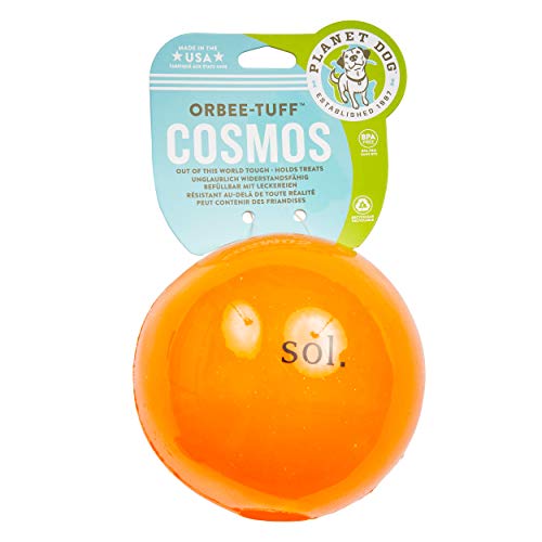 Planet Dog Orbee-Tuff Sol - Pelota con dispensador de recompensas para perros - Naranja