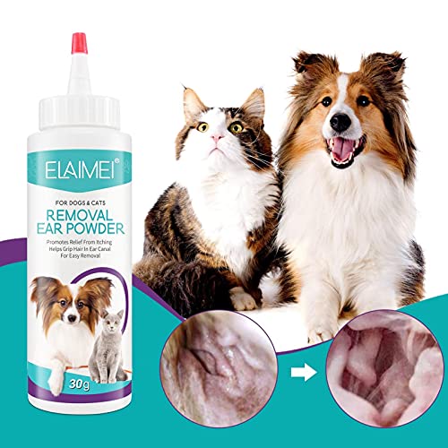 Polvo para eliminar el cáncer de oreja, polvo para eliminar los ácaros del oído, evita el picor de la cabeza, sacudiendo cera y olor de oído para perros, gatos y mascotas pequeñas.