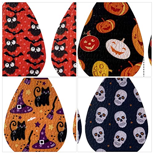 POPETPOP 10 Pares de Pendientes de Gota de Agua con Estampado de Doble de Cuero PU de Halloween Artículos de Halloween para niños