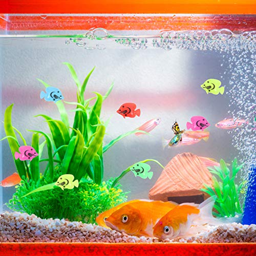 POPETPOP 20 Piezas de Peces Tropicales Juego de Figuras de Plástico Acuario de Peces en Movimiento Artificial Peces Flotantes Juguetes Animales Marinos Adorno de Acuario para Estanques de