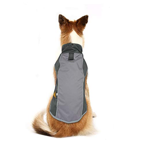 POPETPOP Abrigo Impermeable para Perros Cazadora para Perros Pequeños Medianos y Grandes Caminar o Entrenamiento Caza Cámping al Aire Libre (L, Negro)