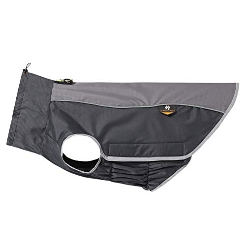 POPETPOP Abrigo Impermeable para Perros Cazadora para Perros Pequeños Medianos y Grandes Caminar o Entrenamiento Caza Cámping al Aire Libre (L, Negro)