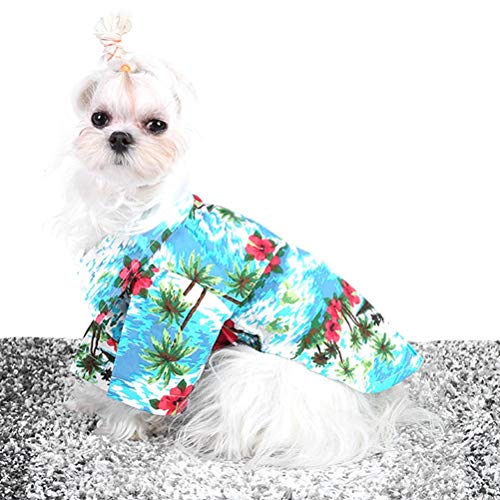 POPETPOP Camisetas para Perros Perrito Ropa de Verano Chaleco Camisas de Estilo Hawaiano para Mascotas Pequeñas y Medianas