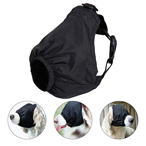 POPETPOP Gorro Calmante para Perros Máscara para Ojos de Mascotas Bozal de Ansiedad para Perros Sombreado Venda para Perros para Aseo Anti Mordida Anti Enfermedad del Coche Tamaño S