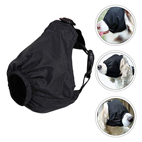 POPETPOP Gorro Calmante para Perros Máscara para Ojos de Mascotas Bozal de Ansiedad para Perros Sombreado Venda para Perros para Aseo Anti Mordida Anti Enfermedad del Coche Tamaño S