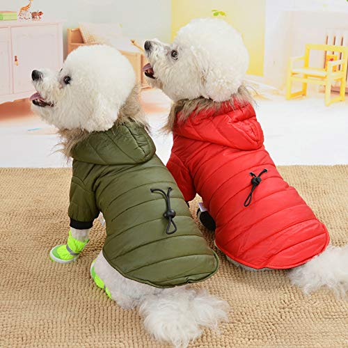 Poseca Abrigos para Cachorros para Perros pequeños Abrigos Impermeables Chaquetas con Capucha para Perros Ropa de Invierno para Perros Abrigos para Chihuahua Pugs Dachshunds Shih tzu Spaniels