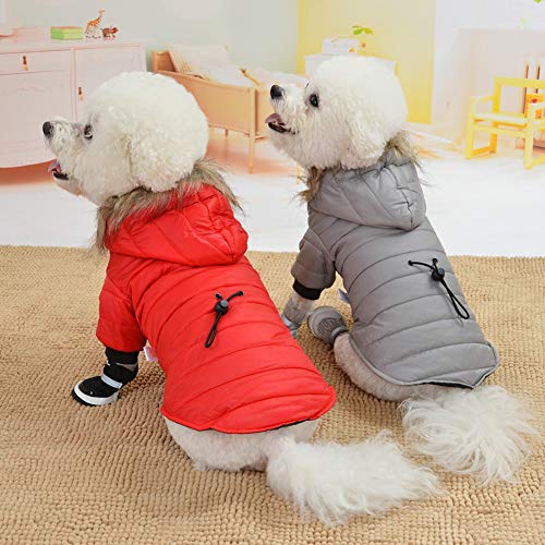 Poseca Abrigos para Cachorros para Perros pequeños Abrigos Impermeables Chaquetas con Capucha para Perros Ropa de Invierno para Perros Abrigos para Chihuahua Pugs Dachshunds Shih tzu Spaniels