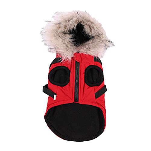 Poseca Abrigos para Perros con arnés Abrigos para Perros pequeños Abrigo de Invierno para Perros Chaquetas con Capucha Impermeables para Perros Abrigo de Chihuahua Abrigos de Invierno para Perros