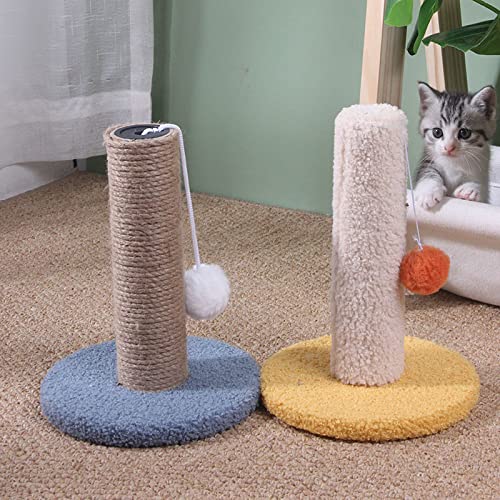 Poste rascador para Gatos con Juguete de Bola Peluda, Tablero rascador para Gatos para Juegos en Interiores, rascador de Garra Cuerda de sisal Cubierta de Felpa Suave y Lisa (A)