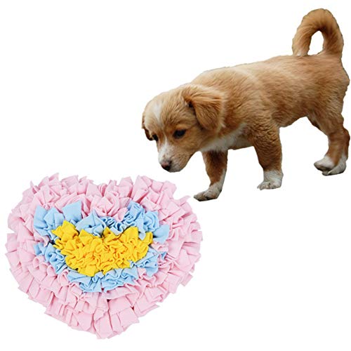 ppactvo Alfombra Olfato Perro Alfombrilla De Snuffle con Forma De CorazóN De Amor Rosa Lindo, Almohadilla De AlimentacióN para Entrenamiento Cerebral para Cachorros para El Aburrimiento