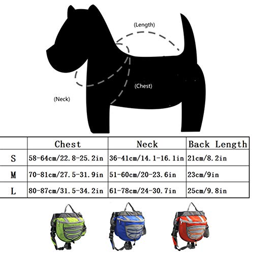 ppactvo Paquete De Alforjas para Perros Chaqueta Impermeable para Perros Ligera Y Transpirable Ideal para Exteriores Y Climas FríOs EncuadernacióN Reflectante Visible De Noche Orange,L