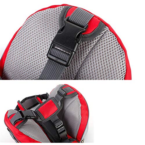 ppactvo Paquete De Alforjas para Perros Mochila Impermeable para Perros Ligera Y Transpirable con Cuenco Plegable para Mascotas para Senderismo Camping Viajar Red,L