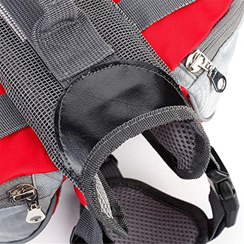 ppactvo Paquete De Alforjas para Perros Mochila Impermeable para Perros Ligera Y Transpirable con Cuenco Plegable para Mascotas para Senderismo Camping Viajar Red,L