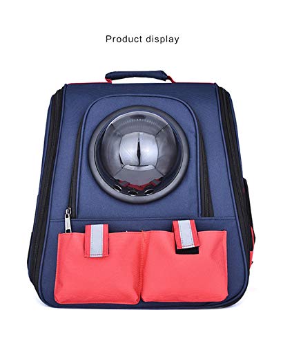 PRICH® Mochila para mascotas Mochila para gatos y gatos, transpirable, bolsa de hombro para mascotas para perros pequeños, gatos, cápsula espacial, astronauta (azul)