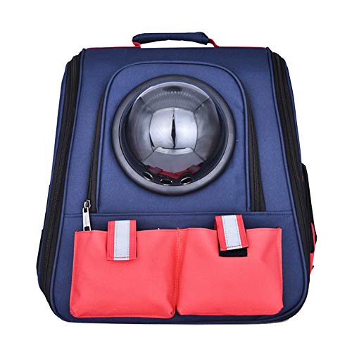 PRICH® Mochila para mascotas Mochila para gatos y gatos, transpirable, bolsa de hombro para mascotas para perros pequeños, gatos, cápsula espacial, astronauta (azul)