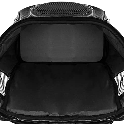 PrixPrime - Mochila para Transporte de Perros y Gatos con Ventana Astronauta de Imitación de Piel Negra