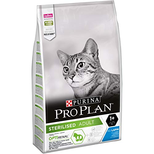 Pro Plan – Sterilised Adulto – Optirenal – Conejo – 10 kg – Pienso esterilizado para Gatos Adulto – Croquetas para Gatos Adultos