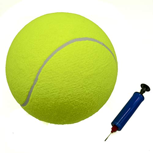 PROtastic Pelota de tenis extra grande, con bomba de bola gratis, gran diversión para ti y tu perro