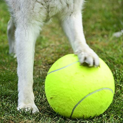 PROtastic Pelota de tenis extra grande, con bomba de bola gratis, gran diversión para ti y tu perro