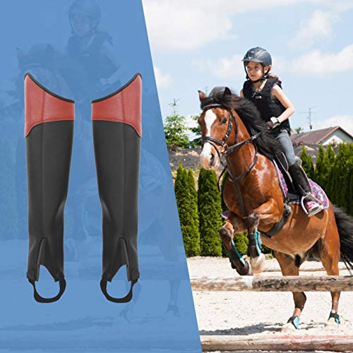 Protector para Montar a Caballo, Protector de Piernas para Montar Polaina de Montar a Caballo de Fácil Cuidado Polaina de Montar a Caballo de Cuero Sintético Lavable a Máquina para(Marrón CM, CM)