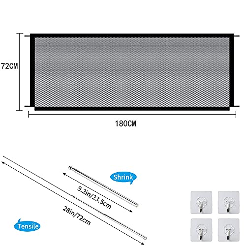 Puerta de Escalera para Bebé y Mascota, Plegable Portátil Puerta para Perros, Vallas Gasa, Puerta de Malla, Puerta Mágica, Safe Guard Instalar en Cualquier Lugar