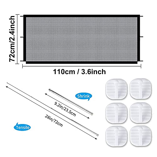 Puerta de Escalera para Bebé y Mascota, Plegable Portátil Puerta para Perros, Vallas Gasa, Puerta de Malla, Puerta Mágica, Safe Guard Instalar en Cualquier Lugar(110 * 72cm)