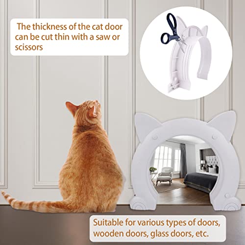 Puerta para Gatos,Upkey Grande Gatera,plástico Abs Puerta para Mascotas,gateras para Puertas para Puerta De PVC con Núcleo Hueco Interior O Puerta Interior Sólida,gateras para Gatos Gatos Pequeños