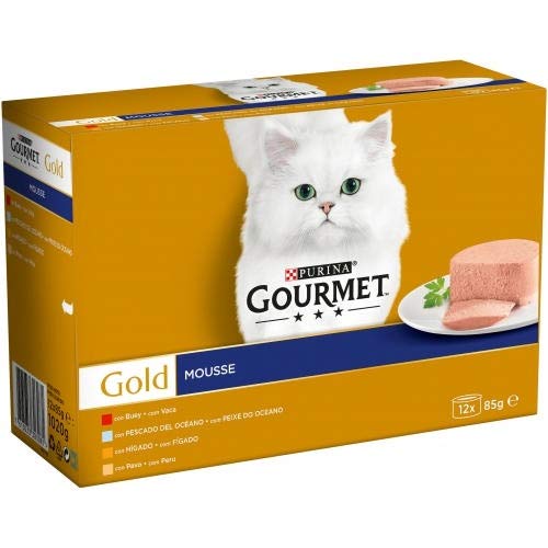 PURINA Gourmet Mousse Pack 24, Conejo/Buey/Ternera/Cordero