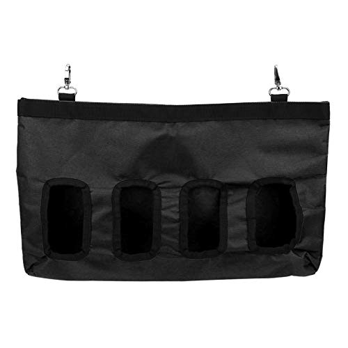 Pwshymi Bolsa de heno Soporte para alimentador Contenedor de alimentación Bolsa Colgante Estantes de alimentación Coloridos para hámster para Conejito para Conejo para Chinchilla(Black)