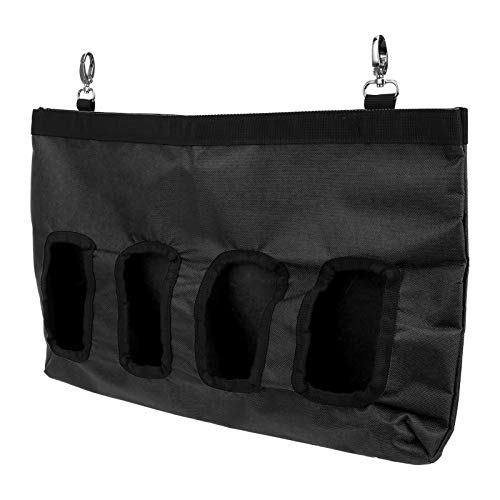 Pwshymi Bolsa de heno Soporte para alimentador Contenedor de alimentación Bolsa Colgante Estantes de alimentación Coloridos para hámster para Conejito para Conejo para Chinchilla(Black)