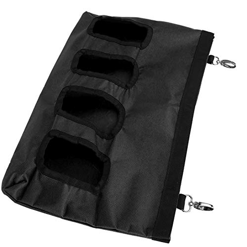 Pwshymi Bolsa de heno Soporte para alimentador Contenedor de alimentación Bolsa Colgante Estantes de alimentación Coloridos para hámster para Conejito para Conejo para Chinchilla(Black)