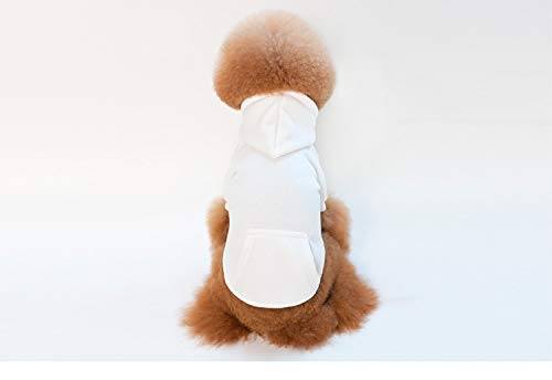 PZSSXDZW Primavera y otoño Invierno Ropa para Mascotas Vellón de algodón Banda de Color sólido Sueter Mascota White X-Large