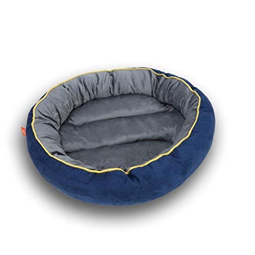 Q-HL Cama para Perros Cuna para Mascotas Cama para Gatos Cama para Gatos y Perros pequeños Forma Redonda u Ovalada Hoyuelo de anidación (Color : Blue, Size : S)