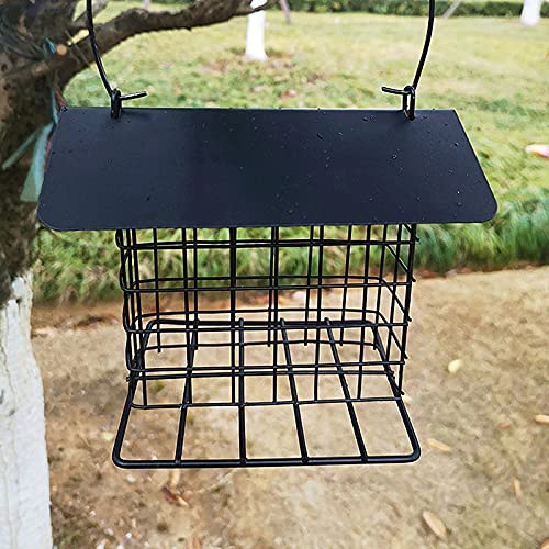 Qagazine Alimentador para pájaros, resistente al óxido y a los rayos UV, malla de metal para exteriores, criador de aves silvestres, alimentador de cacahuete con alambre para colgar