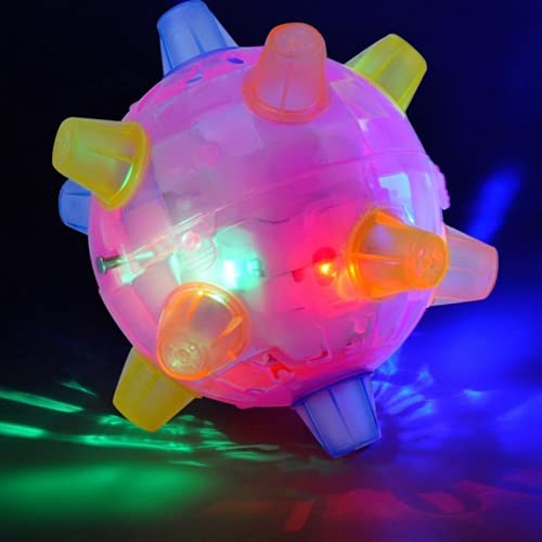 Qagazine Bola de perro elástica con flash LED bola de activación para perros duradera reutilizable lindo para perros juguetes divertidos para entrenamiento natación