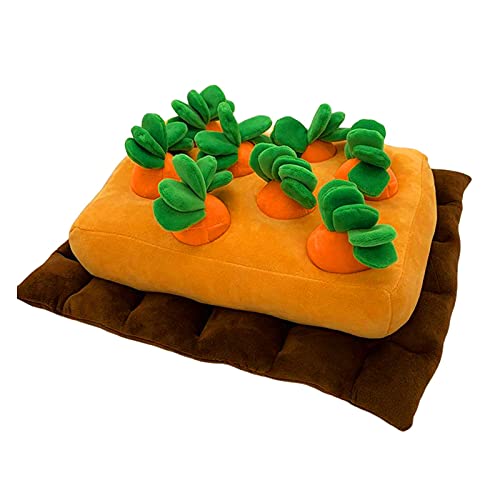 Qians Pet Snuffle Mat para Perros - Sniff Mat Nosework Feeding Toys con Forma de Zanahoria - Slow Feeder Interactive Dog Puzzle Toys para Entrenar y fomentar Las Habilidades Naturales de forrajeo