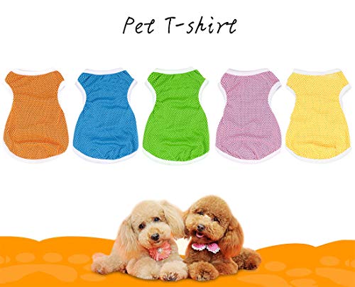 QiCheng & LYS Camisetas Perros pequeños, Camisetas para Perritos, Suave y Transpirable Adecuado para Perros pequeños y medianos (Azul/Amarillo, S)