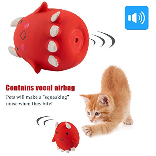 Qiraoxy 4Pcs Perro Squeaky Balls Pet Latex Squeaky Toy para Perros Medianos Pequeños Persiguiendo Masticar Mascota con Sonido de Goma Bola Sólida de Juguete