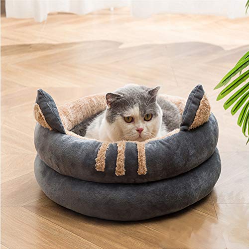 Queta - Cueva para gatos, refugio para mascotas de tamaño mediano, adecuado para gatos, gatitos y cachorros, una cama suave y cómoda, para todas las estaciones, de 40 cm de diámetro