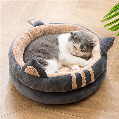 Queta - Cueva para gatos, refugio para mascotas de tamaño mediano, adecuado para gatos, gatitos y cachorros, una cama suave y cómoda, para todas las estaciones, de 40 cm de diámetro