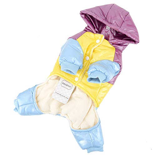 Ranphy Chaqueta de Forro Polar Impermeable para Perro con Capucha, Abrigo para niños y niñas, Ropa de Invierno, cálida, Acolchada, con Capucha, Cortavientos, para Ropa de Clima