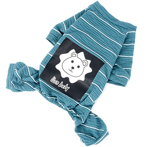 Ranphy Pijamas de Rayas para Perros pequeños, cómodos, con Estampado de león, Ropa para Mascotas, Mono para Cachorros, Gatos, Ropa de Pijama, Camisa para niños, para Interiores