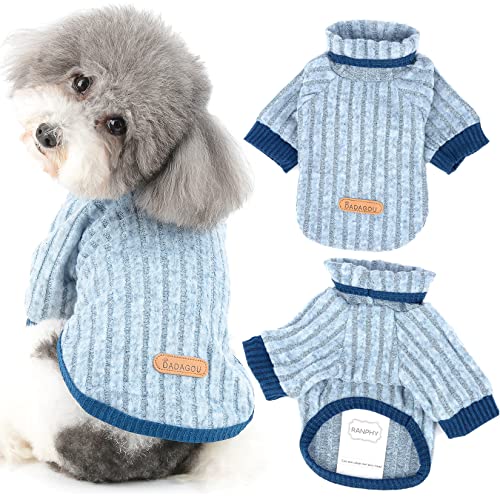 Ranphy Ropa de invierno para perros pequeños, suéter de lana para cachorros, cuello de tortuga, suéter de punto cálido, sudadera para perrito, abrigo suave para peluches, chihuahua, yorkshire caniche